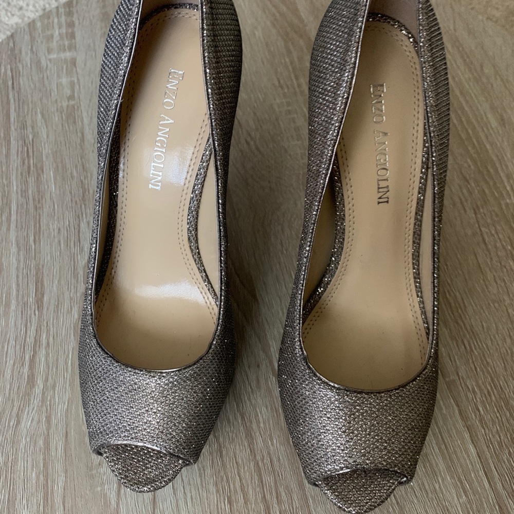 Enzo Angiolini  Sparkle Peep Toe Stiletto, Sz 5.5 - Picture 3 of 4